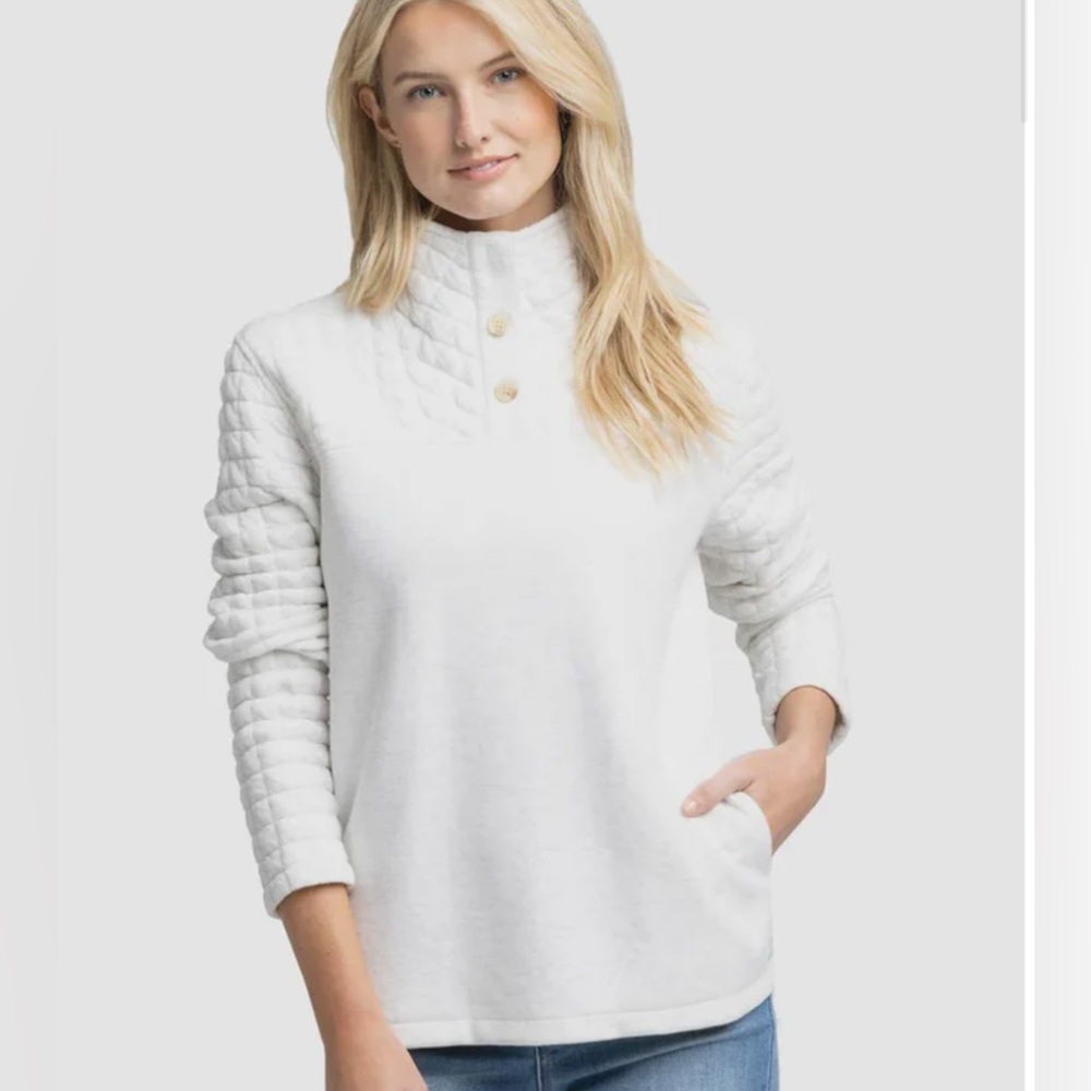 SOUTHERN TIDE KELSEA QUILTED HEATHER PULLOVER NWT